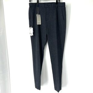 Men's Navy Textured Dress Pants - Unbranded